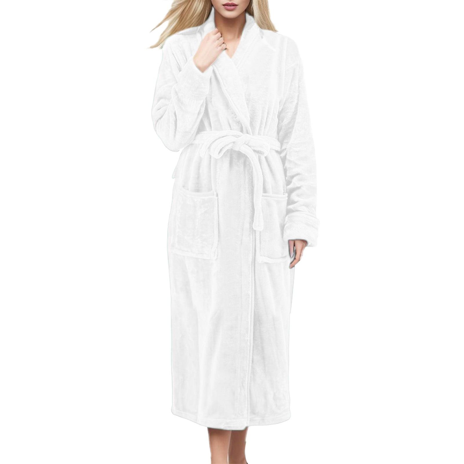 INK+IVY Cotton Terry Cloth Mid-Calf Bathrobe with Pockets