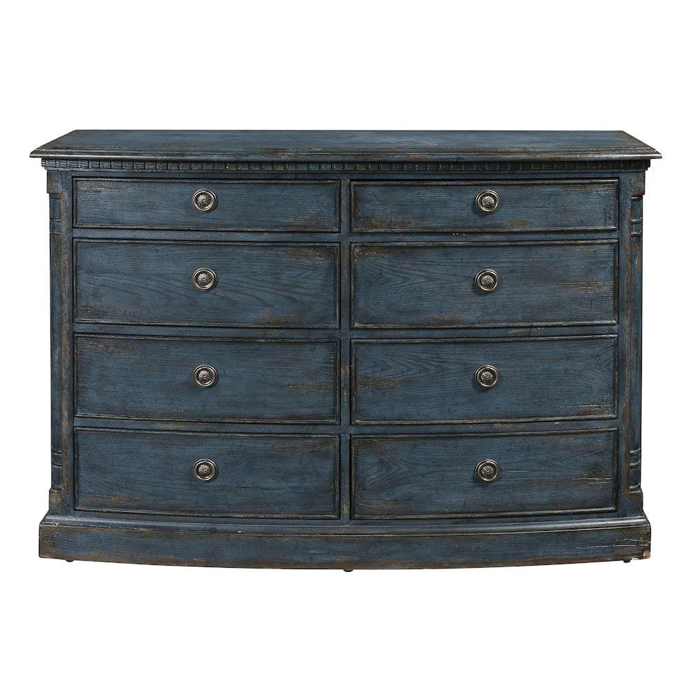 Robin Egg Blue 8-Drawer Traditional Wood Dresser