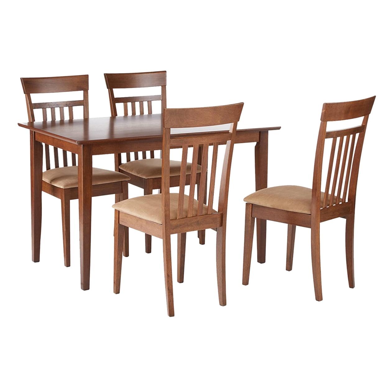 Chestnut and Beige 5-Piece Rectangular Dining Set