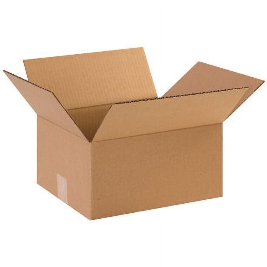 SSBM Flat Corrugated Boxes Kraft Shipping Moving Packing Box, ECT-32, 12 x 10 x 5, 25/Bundle