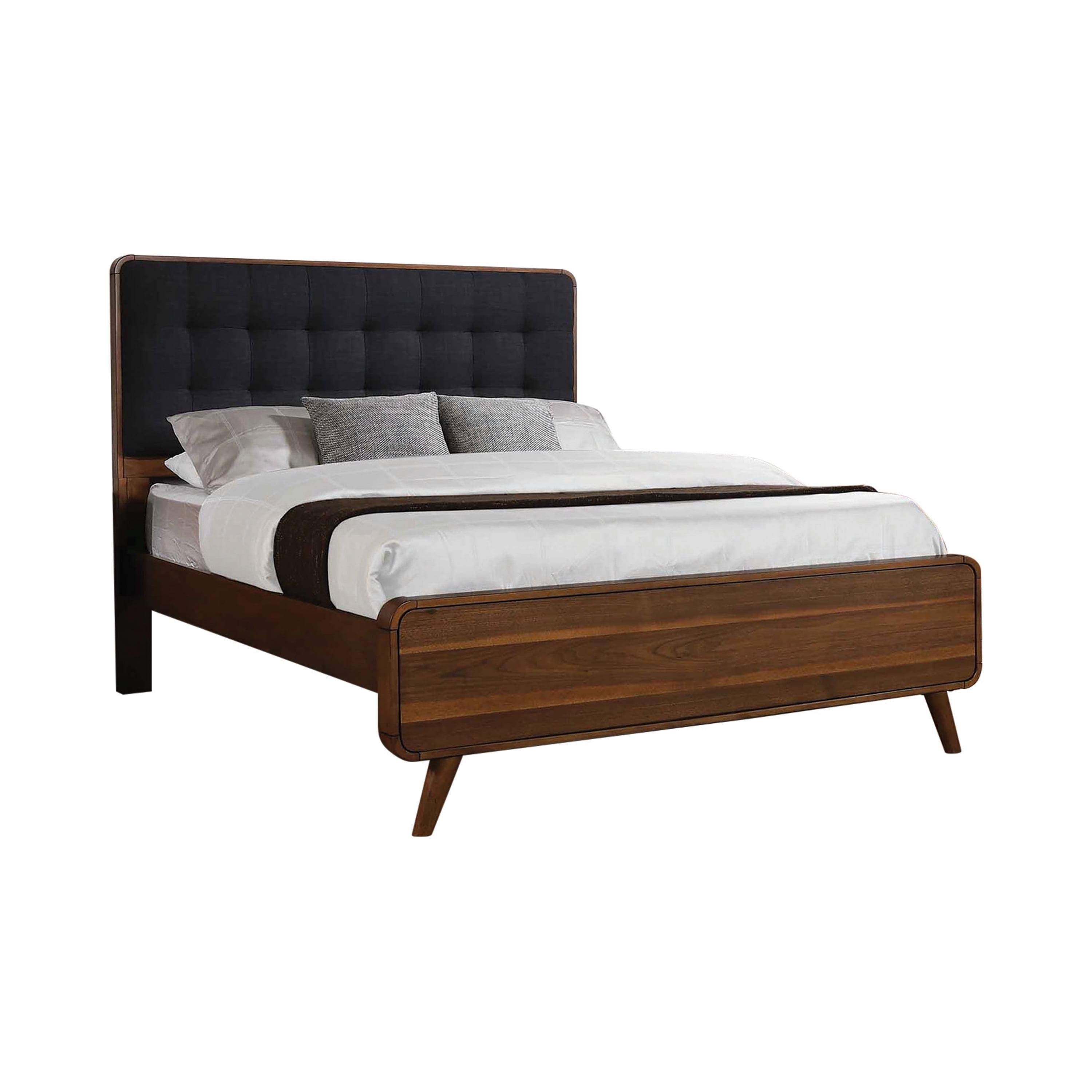 Kirby Kha Robyn Wood Panel Bed Dark Walnut