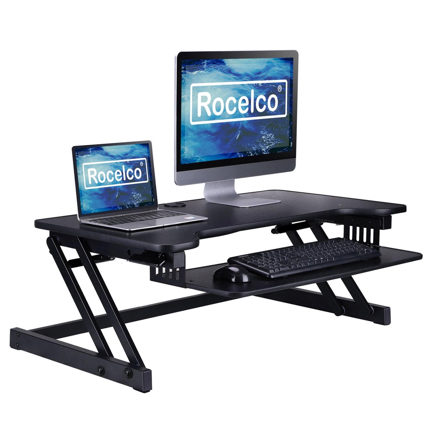 ErgoFlex Black 37.5" Wide Adjustable Standing Desk Converter