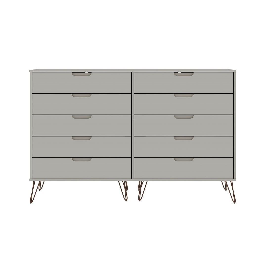 Rockefeller 10 Drawer Double Tall Dresser - Manhattan Comfort