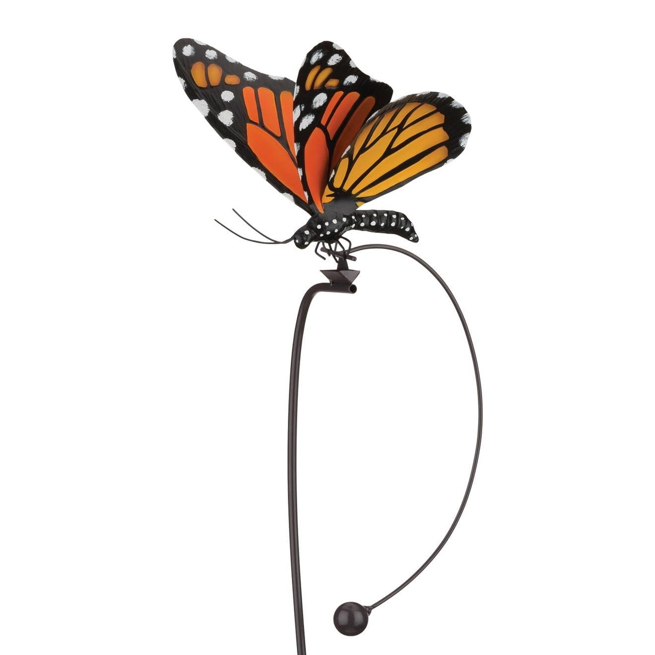 Monarch Butterfly Metal Rocker Garden Stake