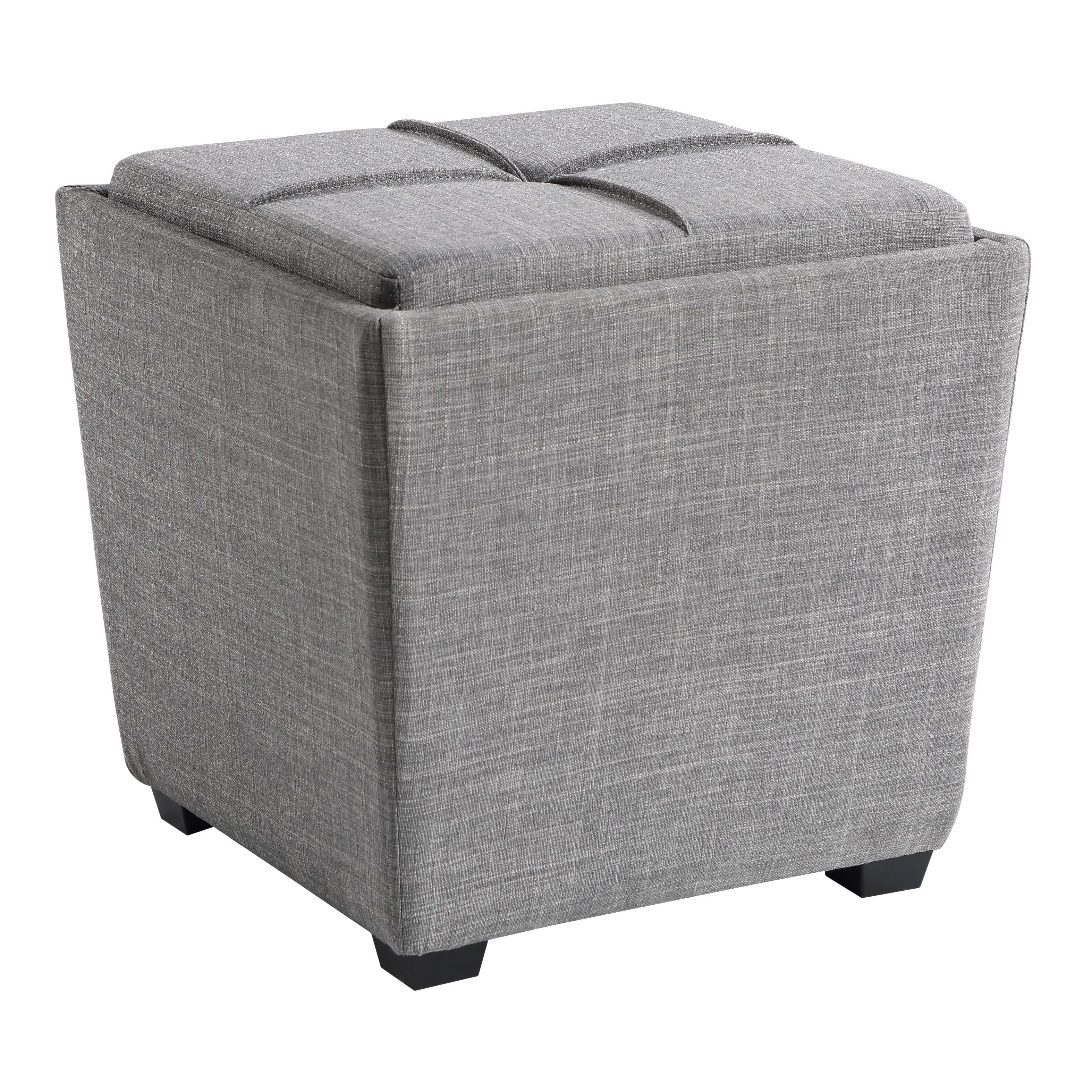 Rockford Storage Ottoman in Dove Gray Fabric