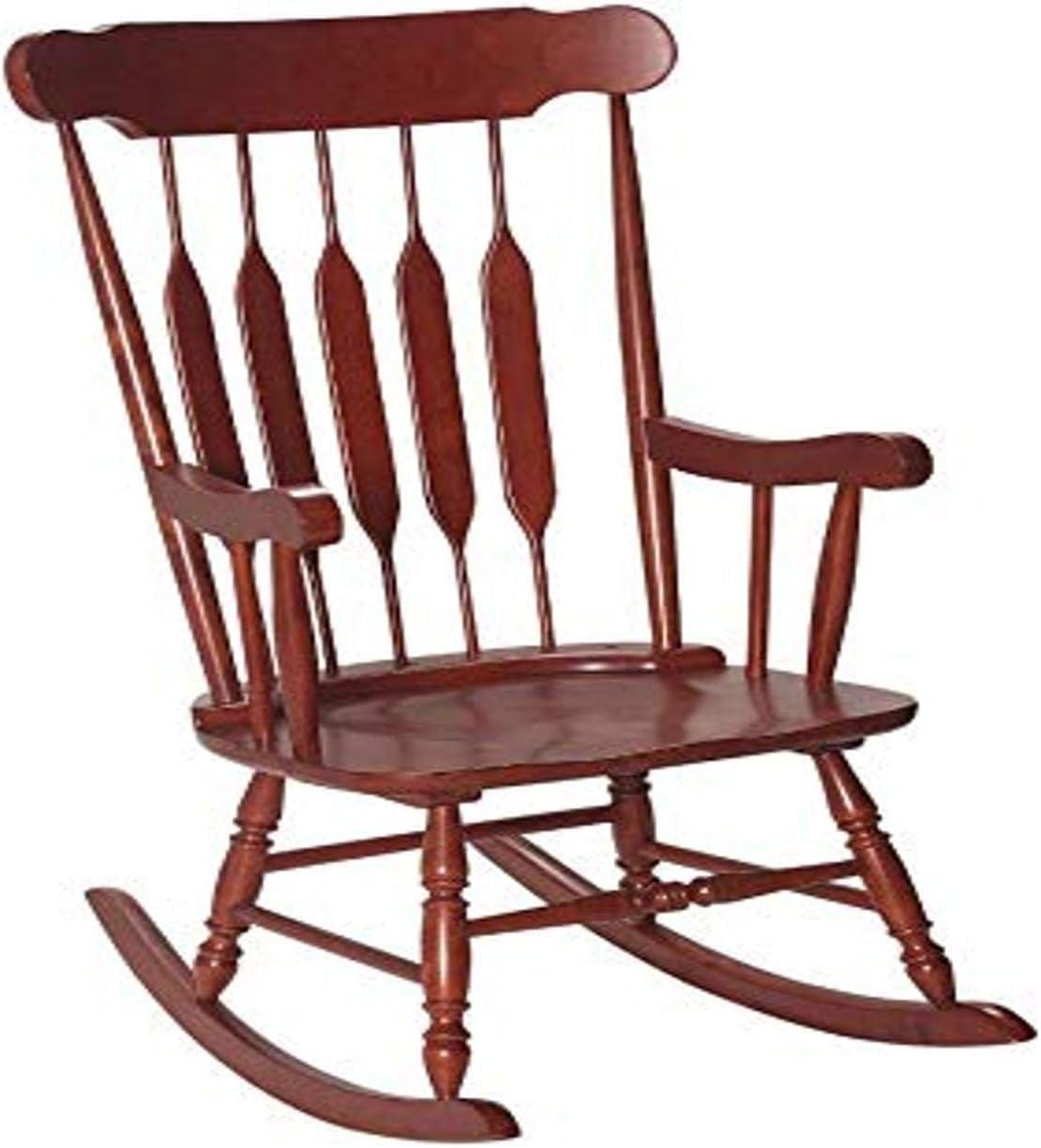 Classic Cherry Wooden Rocking Chair with Vintage Comfort Design