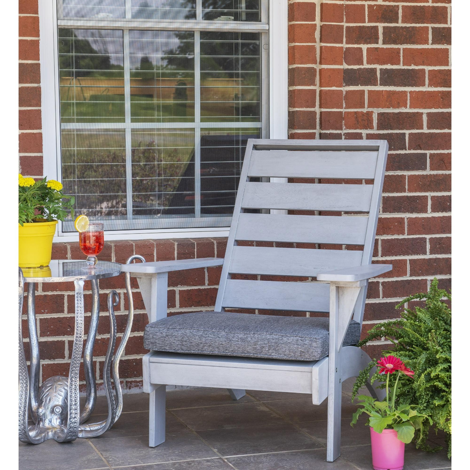 Rockport Outdoor Acacia Wood Chair with Cushion Gray - Linon