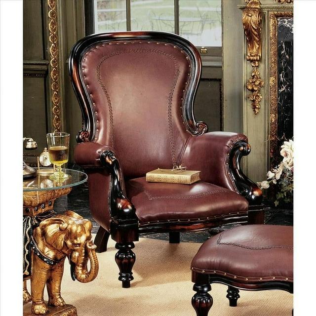 Design Toscano Victorian Faux Leather Armchair