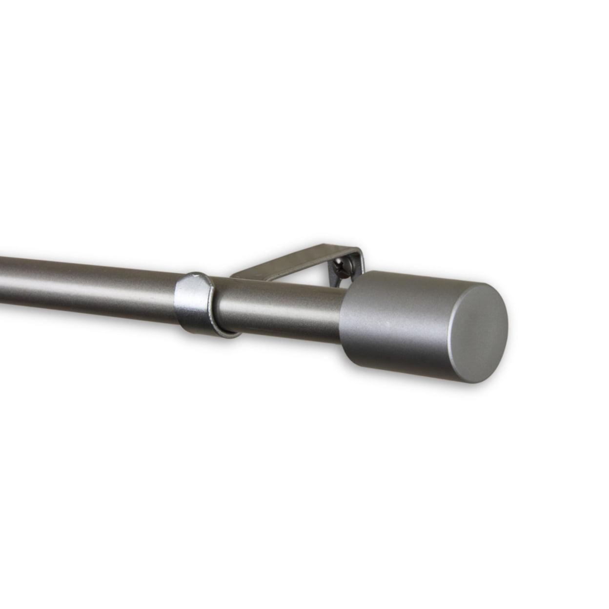 Satin Nickel Adjustable Single Curtain Rod with Finial