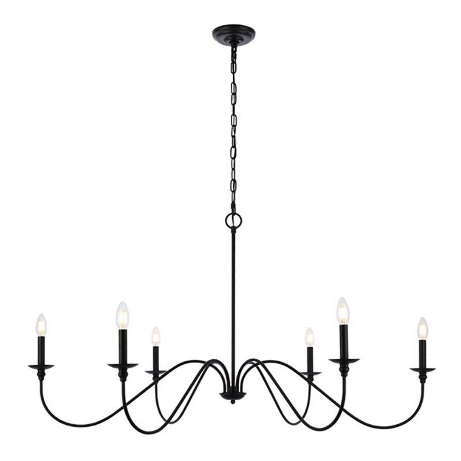 Rohan Matte Black 48" Iron Adjustable Chandelier