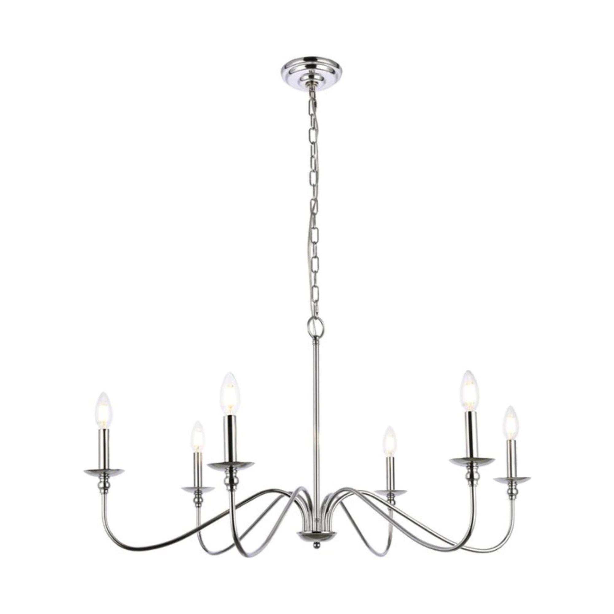 Rohan 6 lights polished nickel chandelier