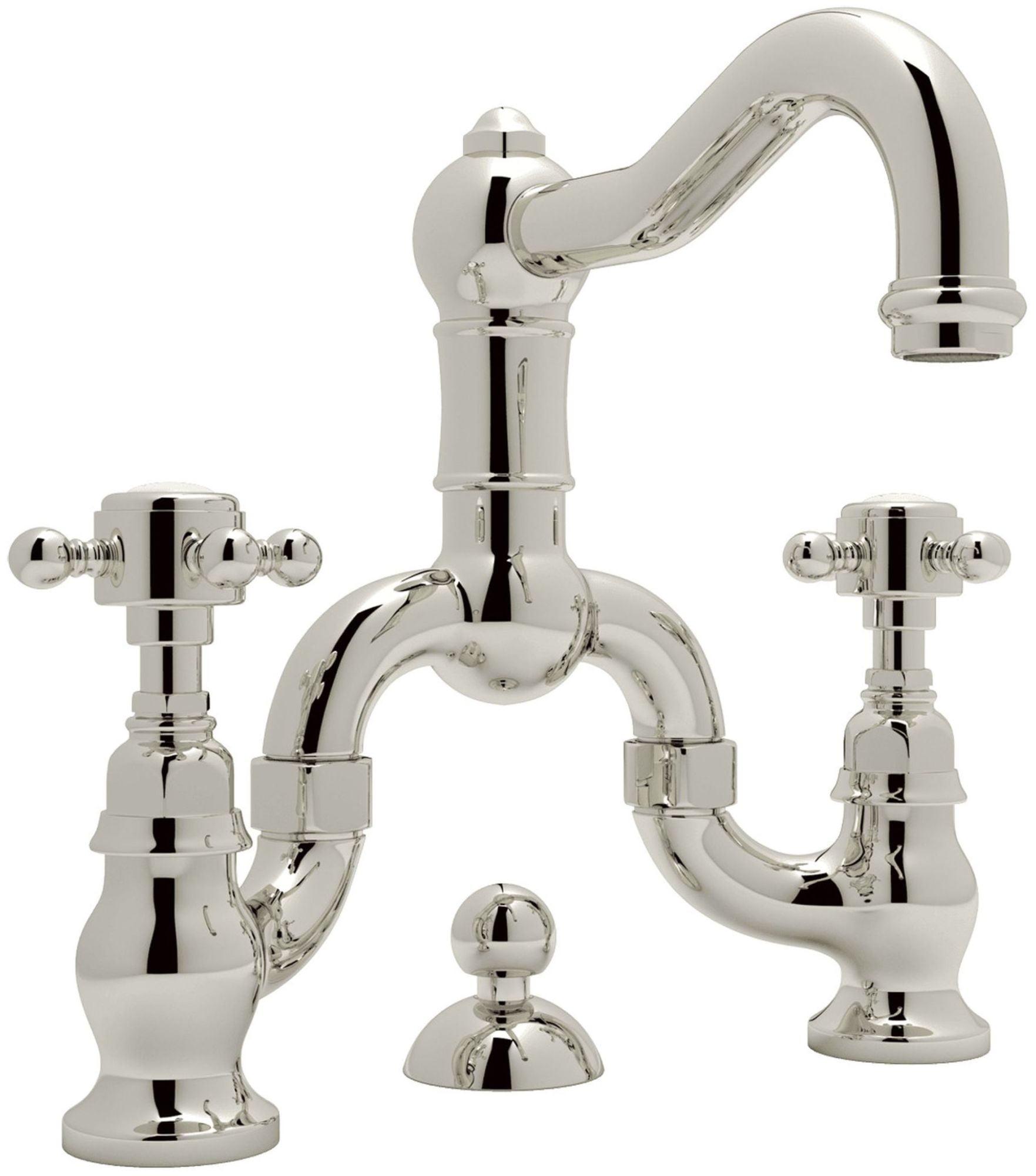 Rohl A1419xm-2 Acqui 1.2 GPM Widespread Bridge Bathroom Faucet - Nickel