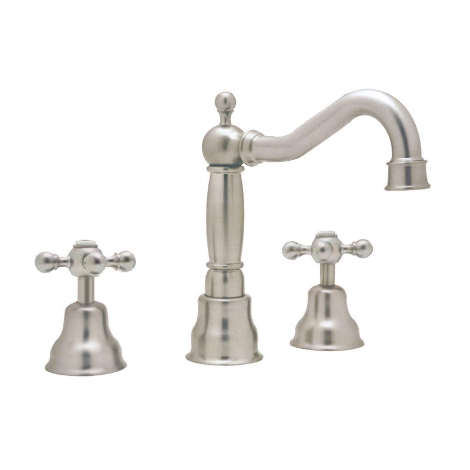 Polished Nickel Traditional Widespread Bathroom Faucet with Porcelain Handles