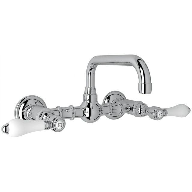 Rohl A1423LPAPC-2 Acqui Wall Mount Bridge Lavatory Faucet With U-Spout
