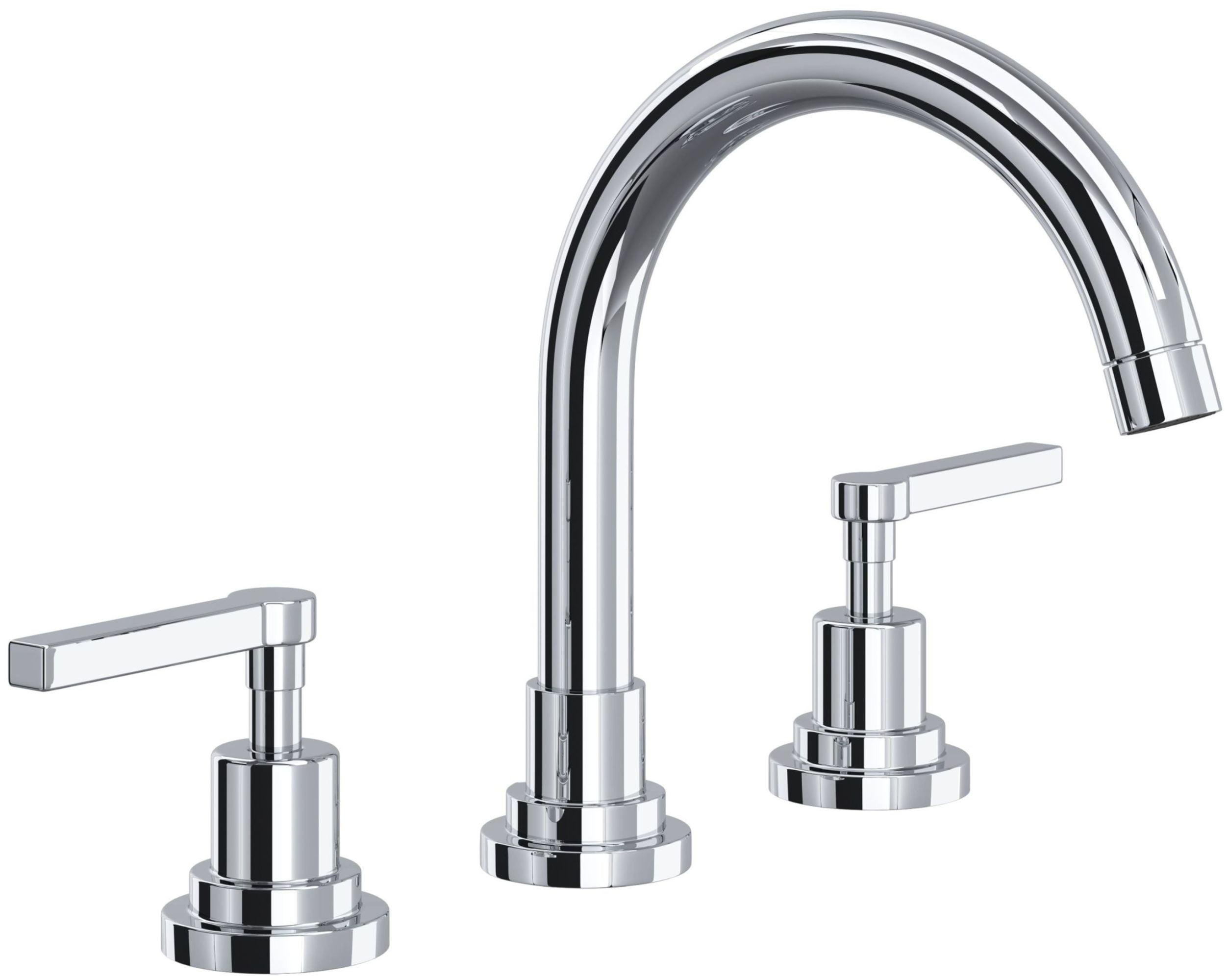 Lombardia Polished Nickel 8" Widespread Bathroom Faucet with Crystal Handles