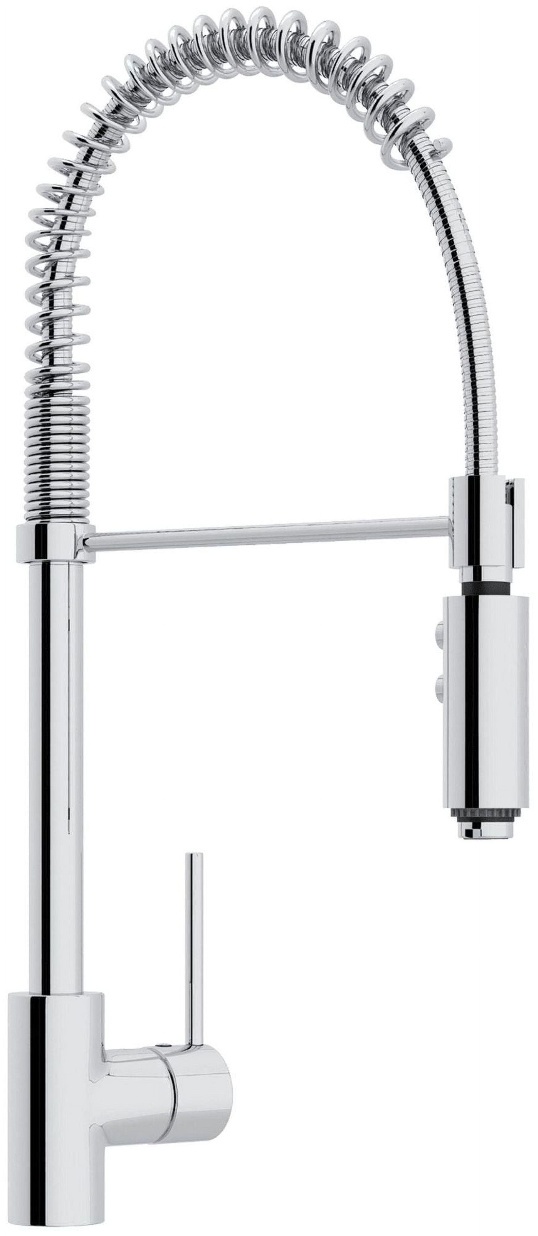 Contemporary Polished Nickel Kitchen Faucet with Pull-out Spray