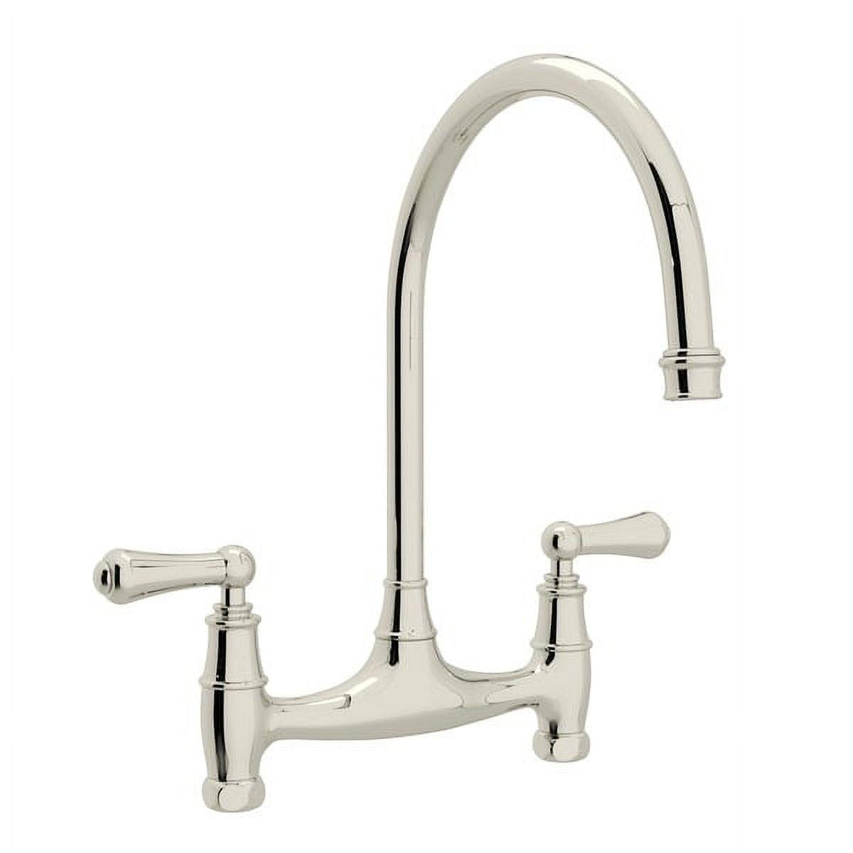 Polished Nickel Traditional Deck Mounted Kitchen Faucet