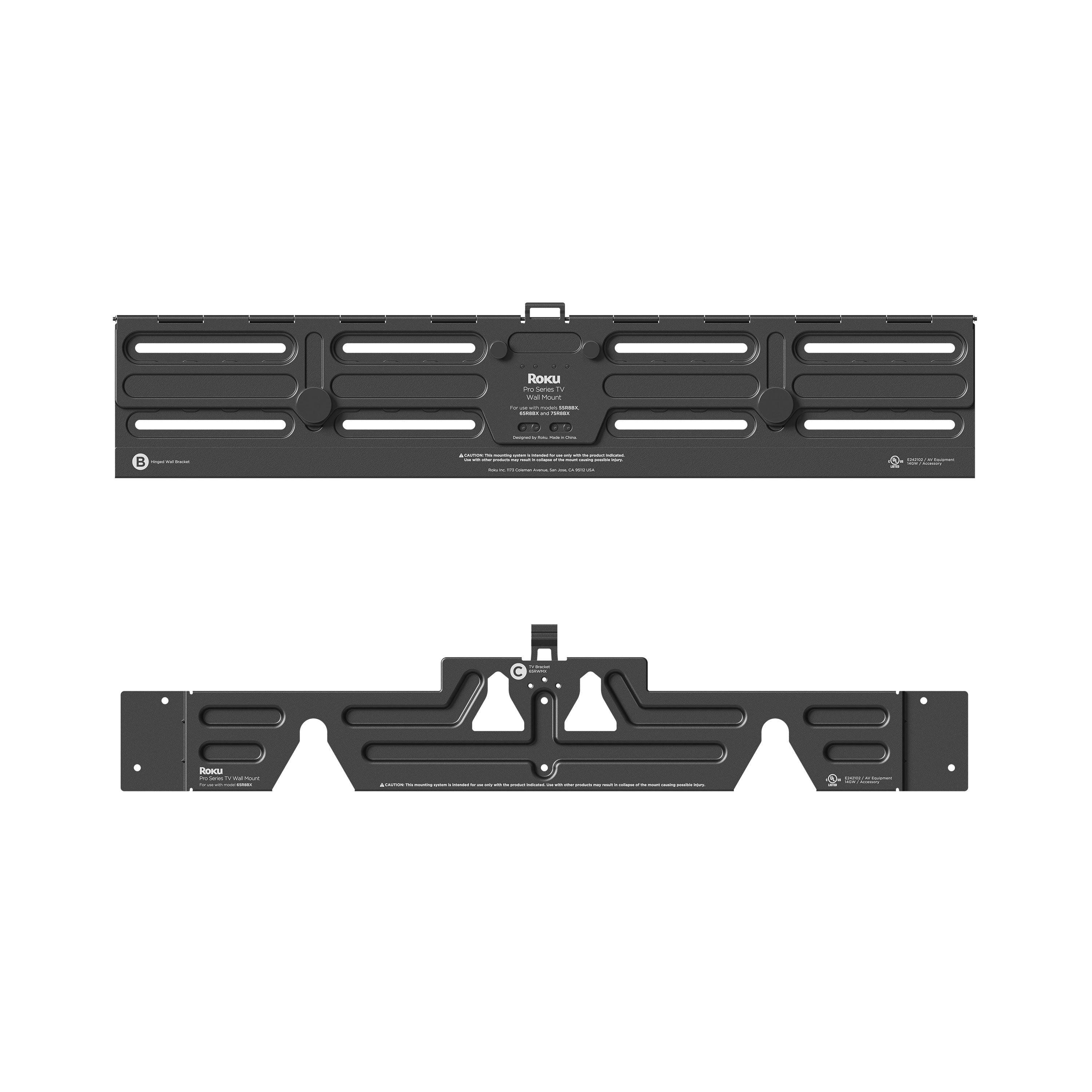 Roku Wall Mount Kit for 65-Inch Pro Series TV - Ultra-Slim with Minimalist, Flat Design - Hinged TV Mount and Kickstand for Easy Access to Cables