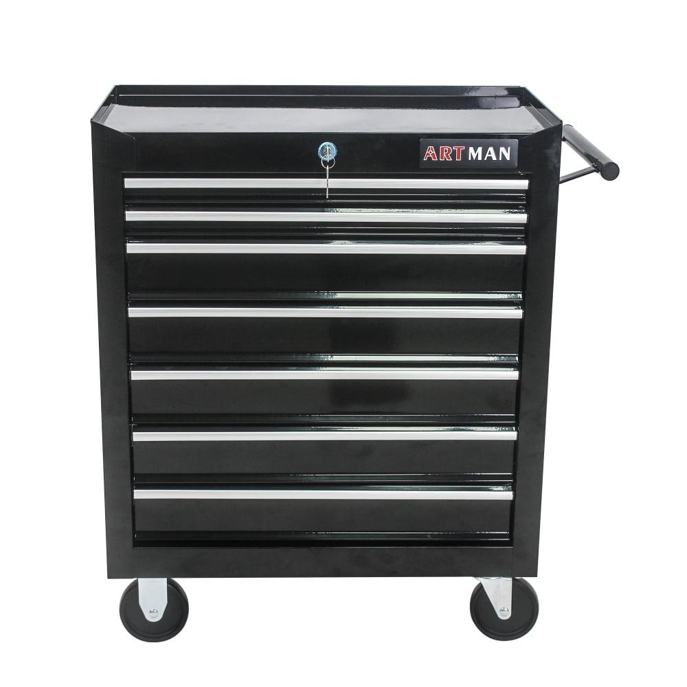 Rolling Tool Chest with 7-Drawer Tool Box with Wheels Multifunctional Tool Cart Mechanic Tool Storage Cabinet for Garage