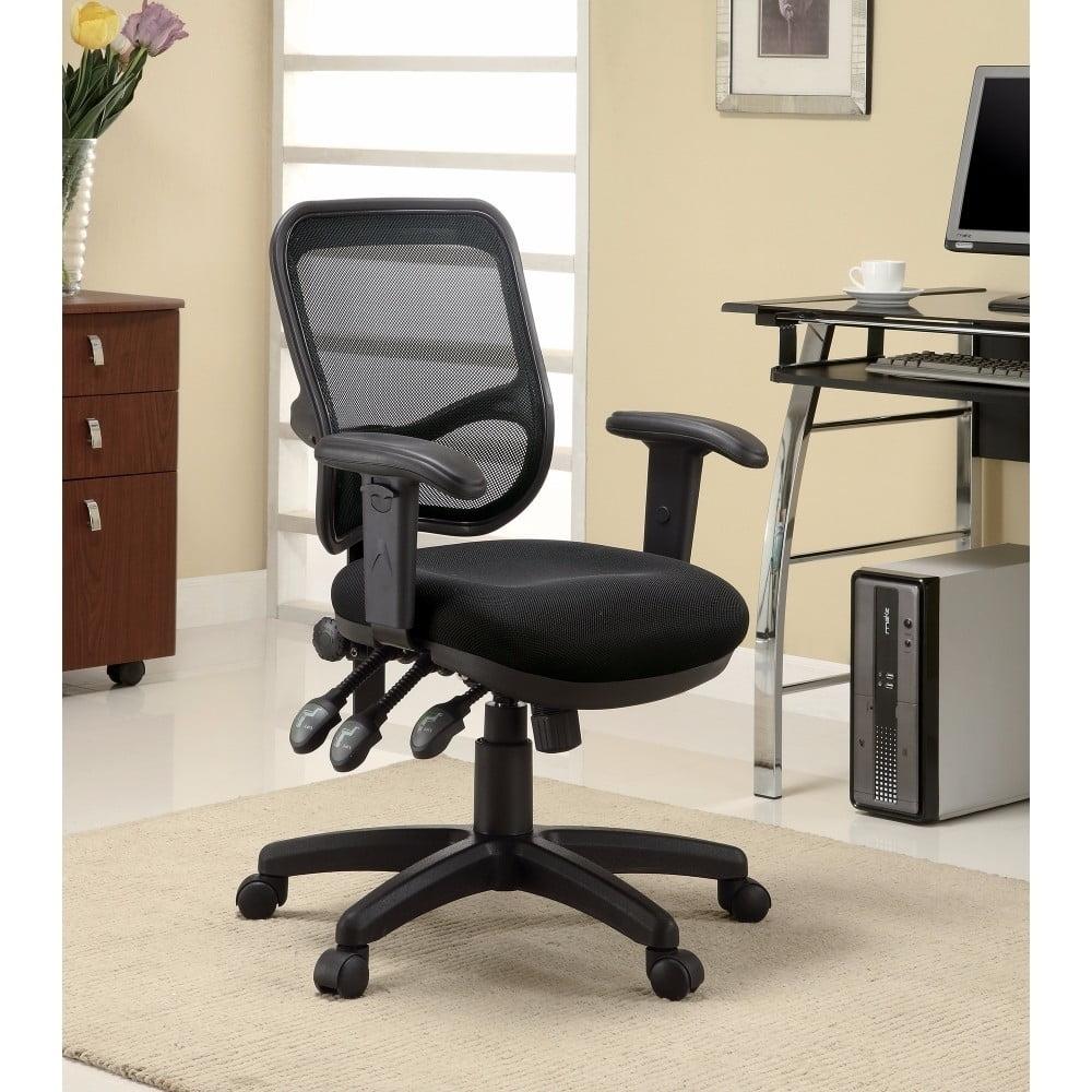 Black Mesh and Fabric High Back Swivel Office Chair