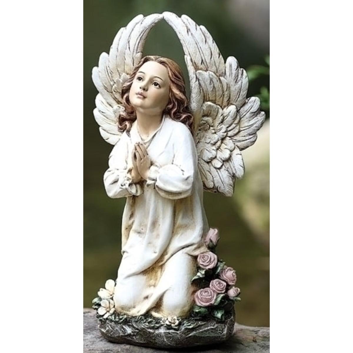 15.75" White Kneeling Angel in Prayer Garden Statue