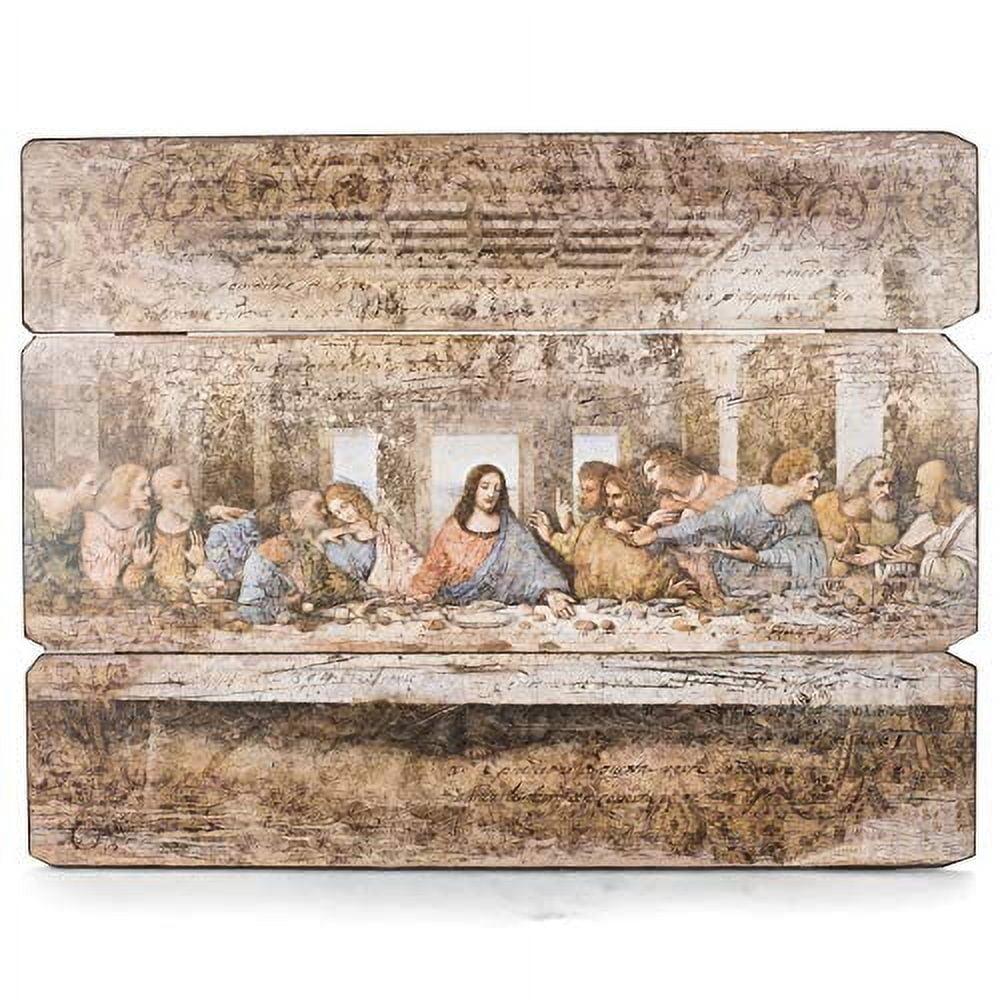 Rustic MDF Last Supper Plaque in Plank Style