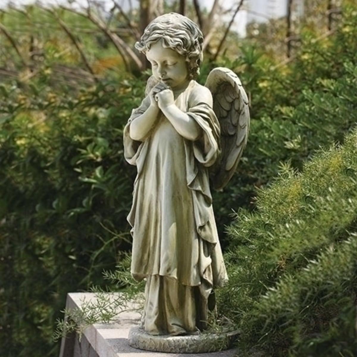 26" Distressed Gray Praying Angel Garden Statue