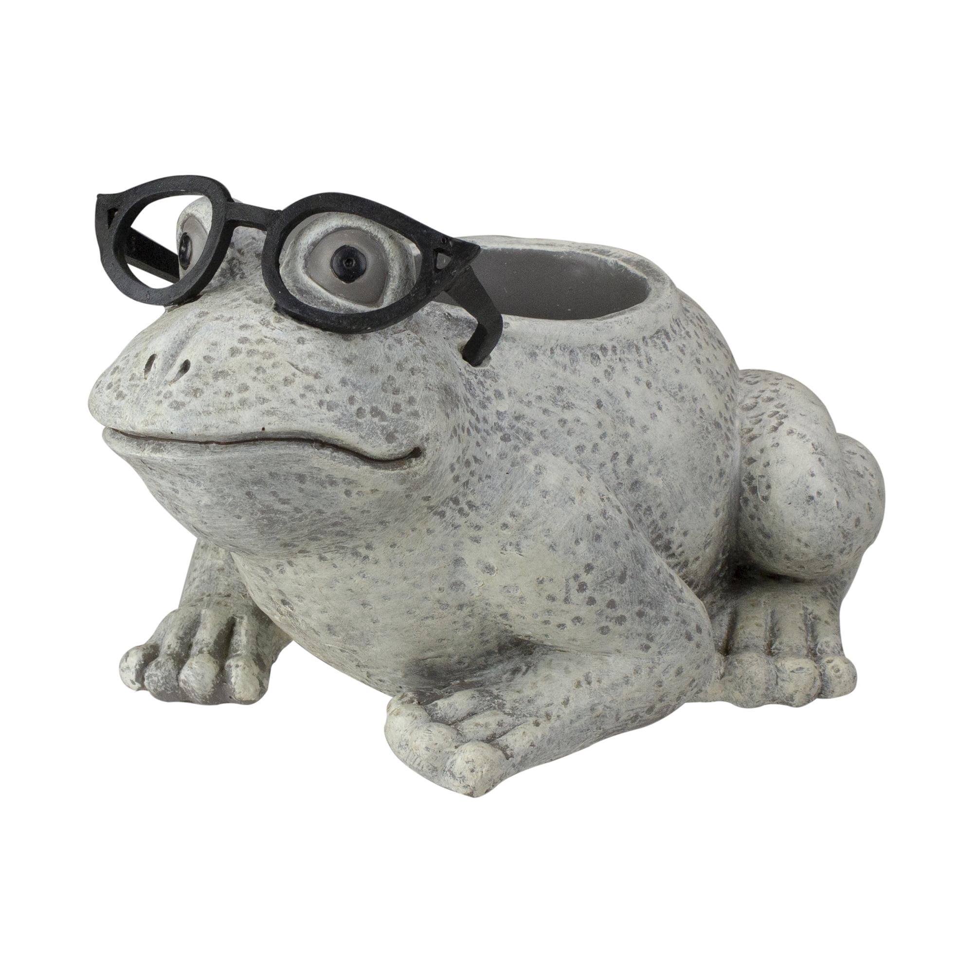 Roman 9.75" Frog Spring Outdoor Patio Garden Planter - Gray