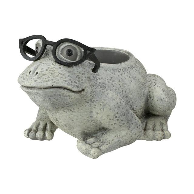 Roman 9.75" Frog Spring Outdoor Patio Garden Planter - Gray
