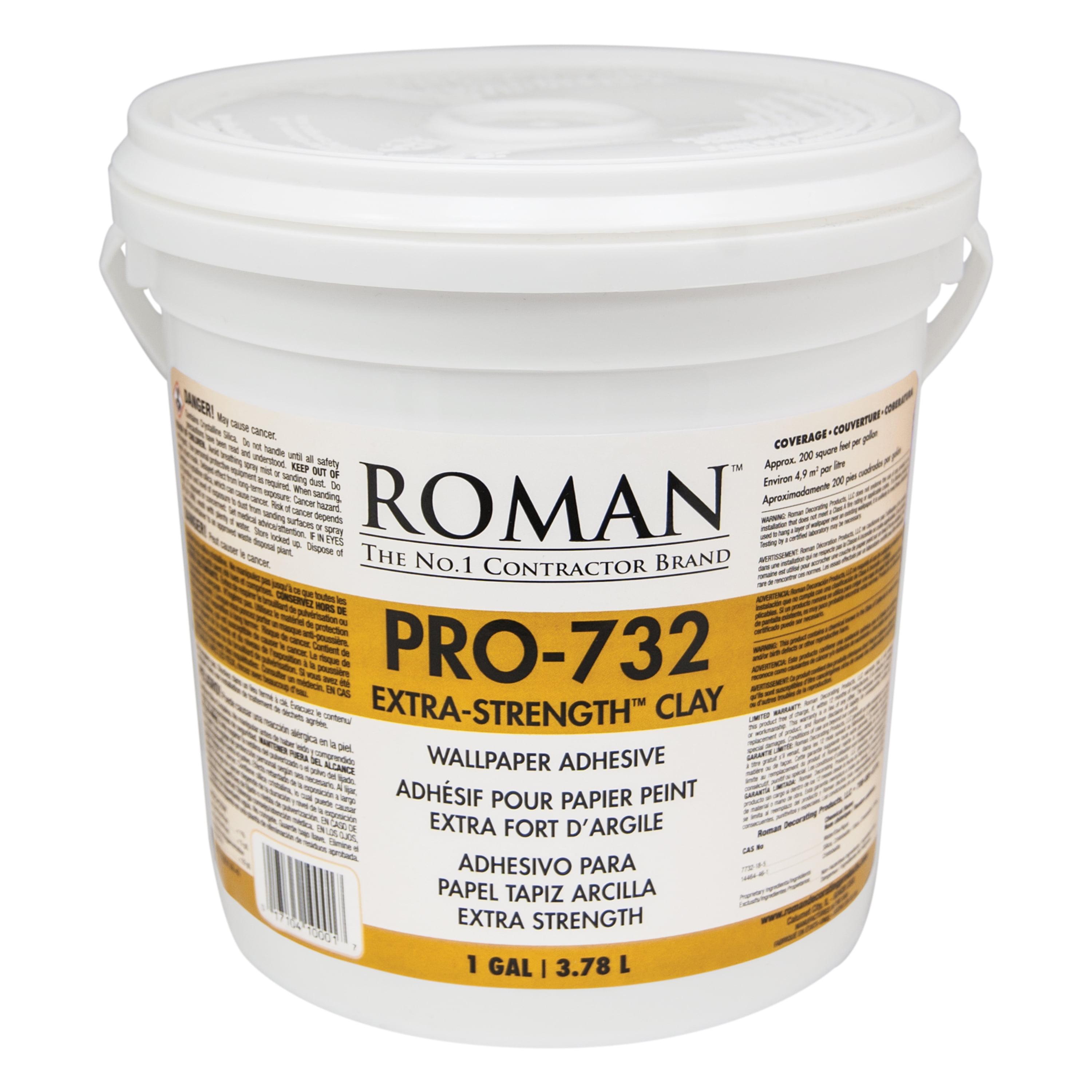 Roman Pro-732 Extra Strength Clay Wallpaper Adhesive, Tan, 1-gallon, (200 Sq. Ft.)