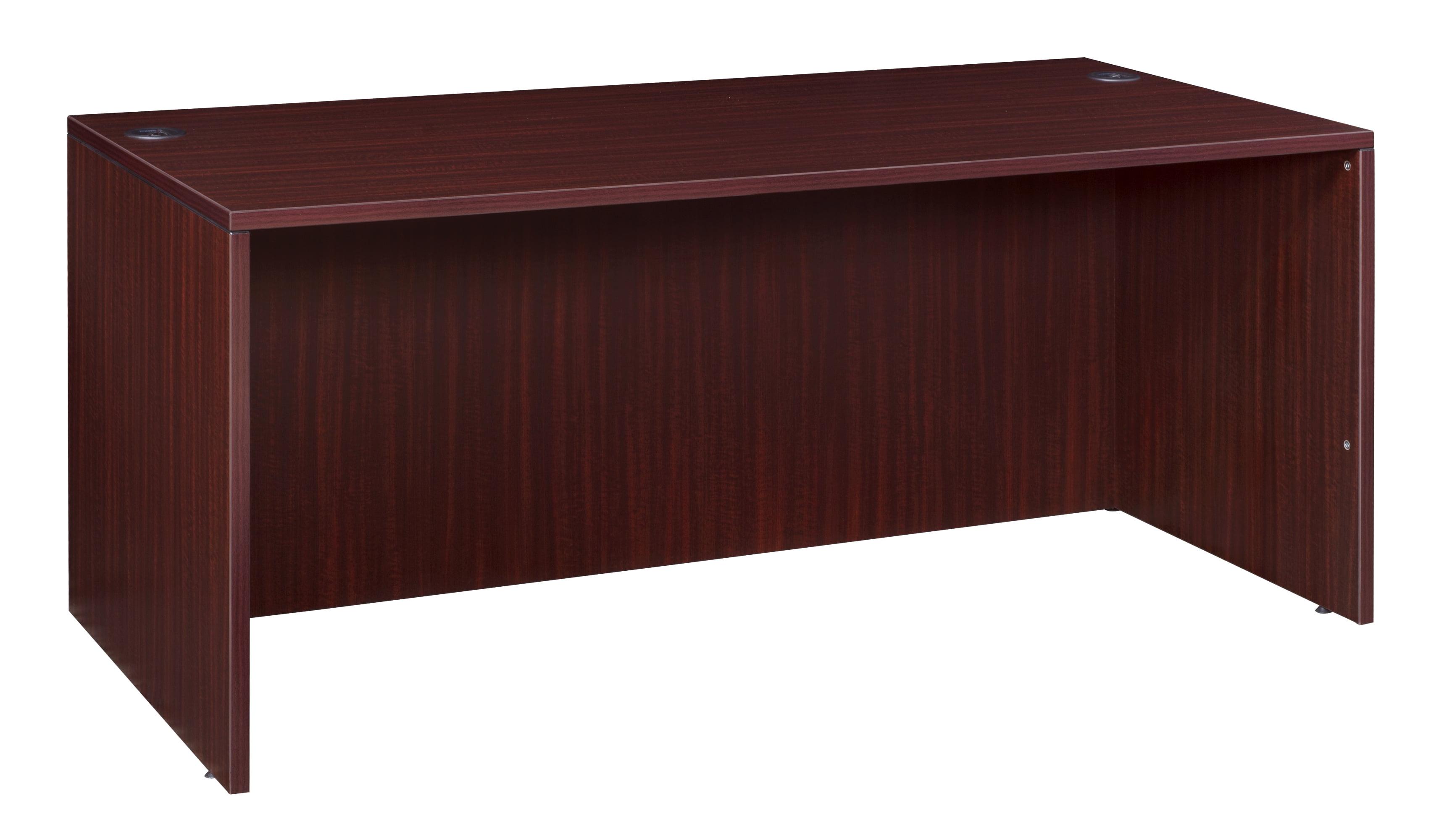 Mahogany Executive Office Desk with Drawer and Filing Cabinet, 60 in.