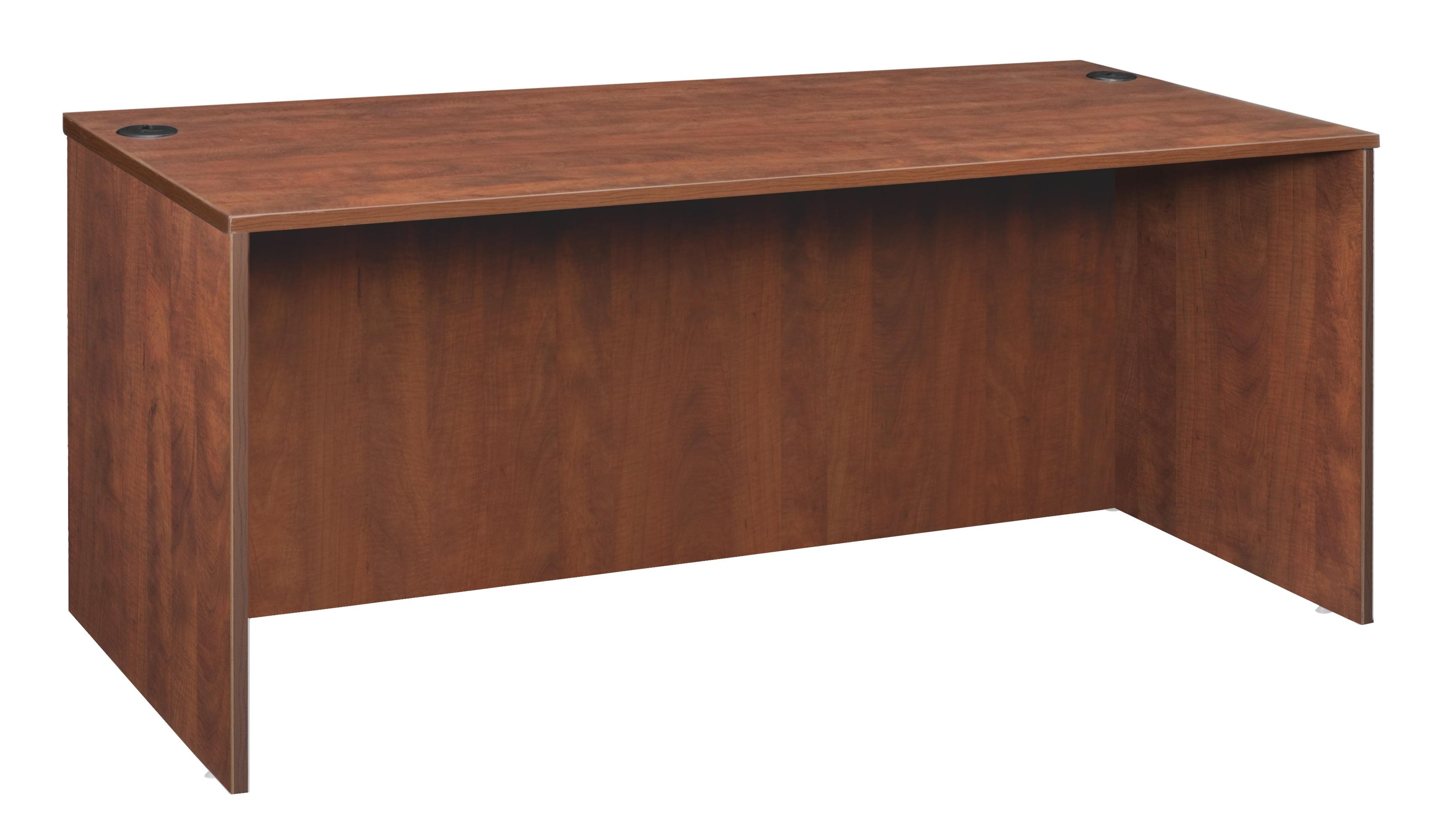 Cherry Wood Executive Desk with Filing Cabinet and Drawer