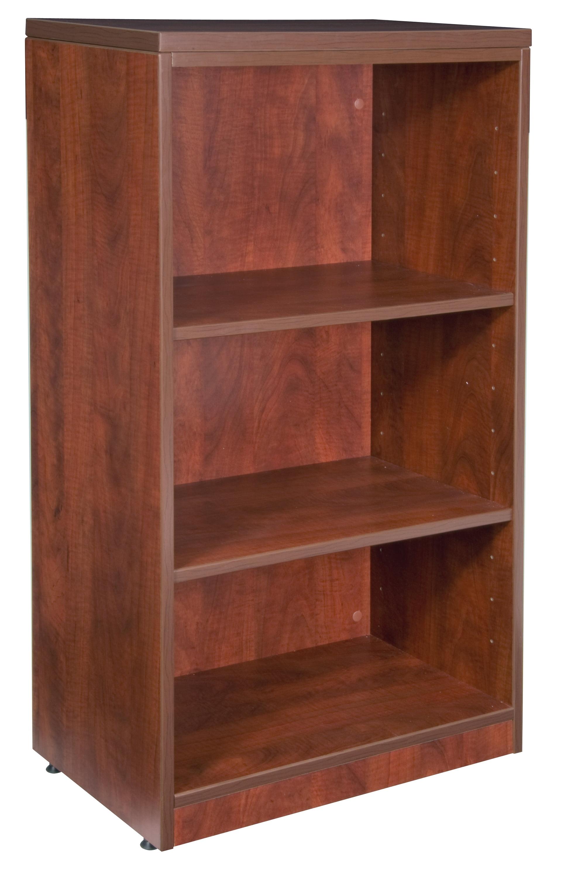 Cherry Adjustable 3-Shelf Standard Bookcase