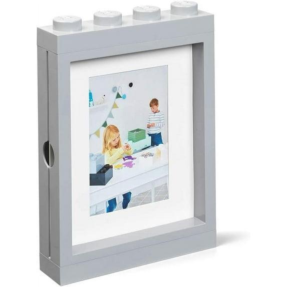 Room Copenhagen Lego Picture Frame - Stackable, Tabletop or Wall Display Photo Frame - Grey