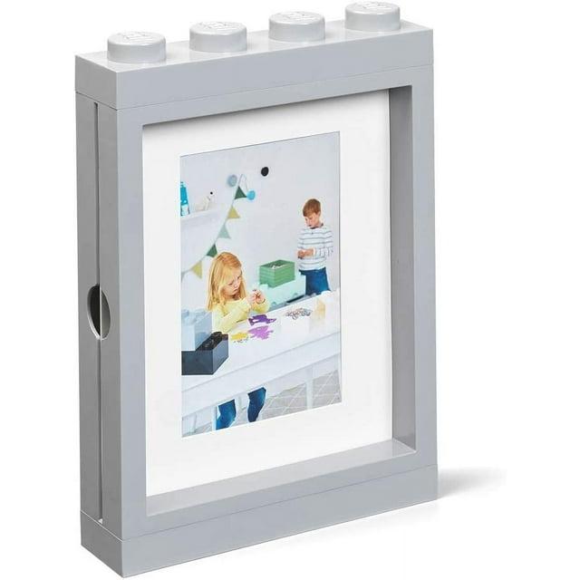 Room Copenhagen Lego Picture Frame - Stackable, Tabletop or Wall Display Photo Frame - Grey