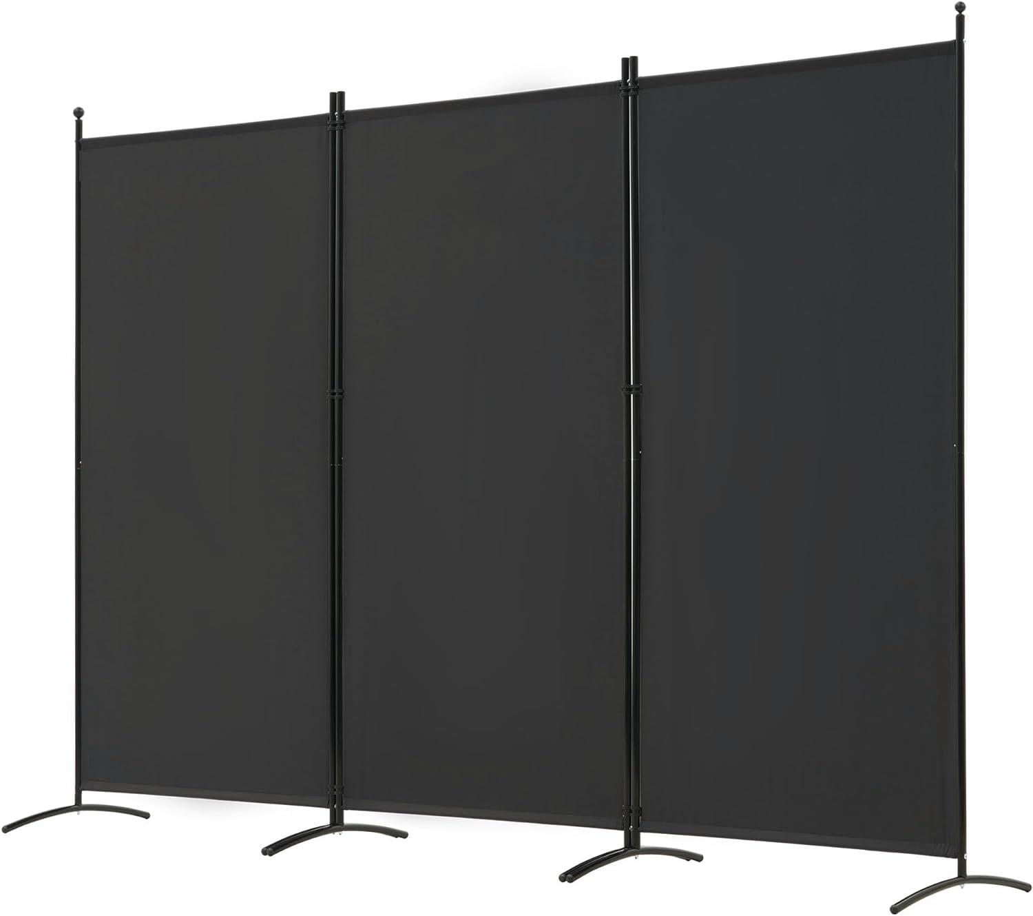 Costway 3-Panel Room Divider Folding Privacy Partition Screen for Office Room White\Black\Brown