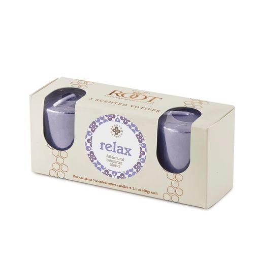 Root Candles Seeking Balance Aromatherapy Relax Votive Candle (Set of 3)