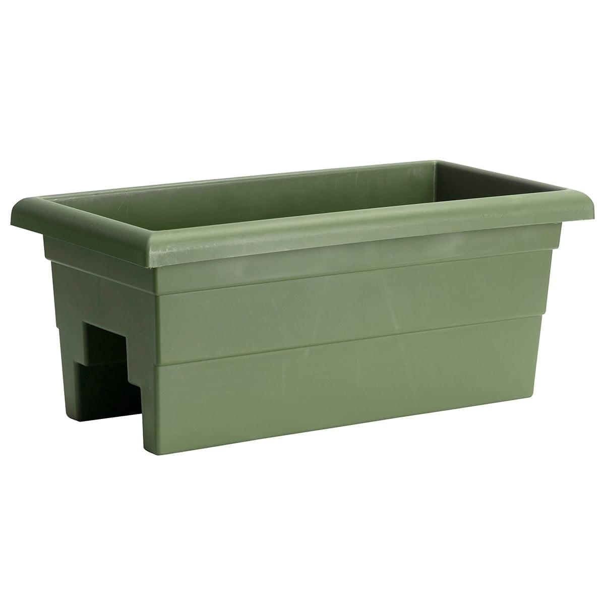 Bloem Classic Rectangular Deck Rail Planter, Sage, 24in