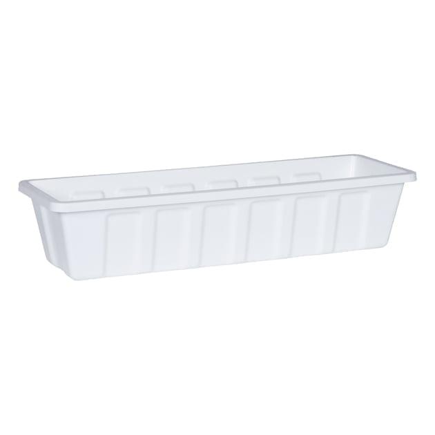 Novelty Poly-Pro Plastic Liner/Planter Flower Box, White, 24"