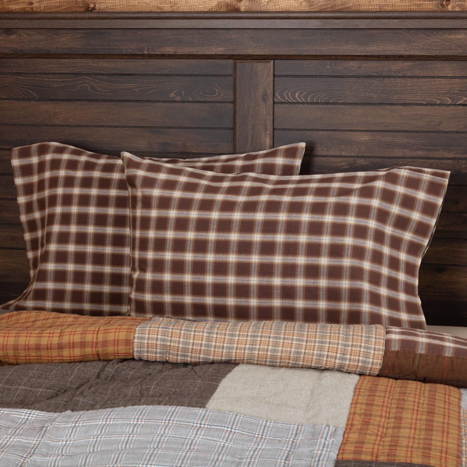 Rory Brown Plaid Cotton Standard Pillowcase Set