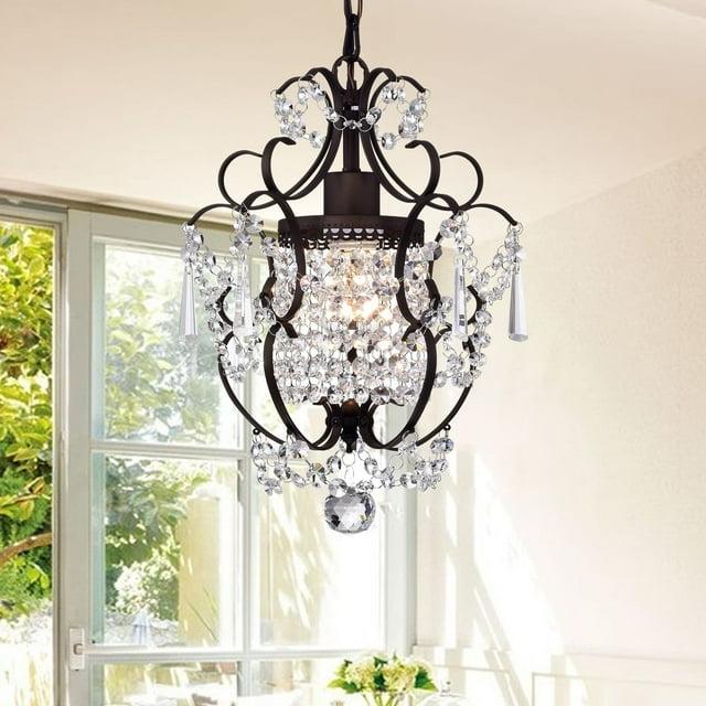 Warehouse of Tiffany Rosalie 1-light Antique Bronze 11-inch Crystal Chandelier