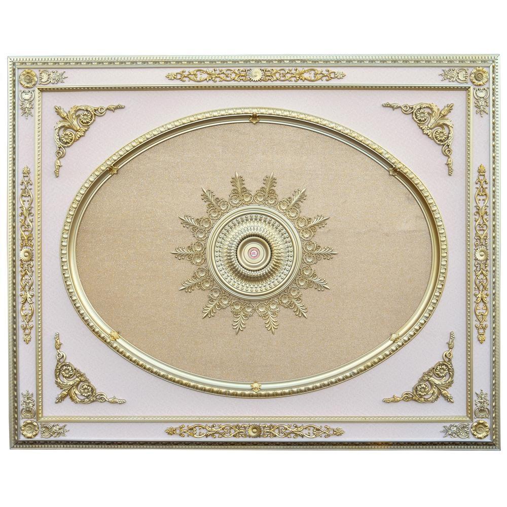 Rose Gold and Soft Gold Rectangular Ceiling Medallion 8ft x 10ft