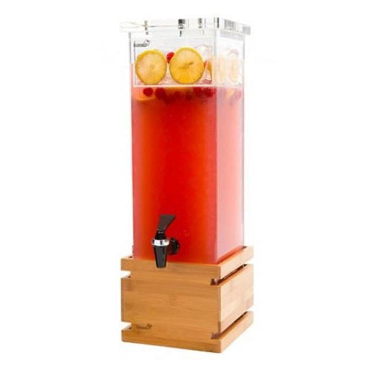 Rosseto Serving Solutions LD112 Bamboo Base Rectangle Beverage Dispenser- 2-Gallon