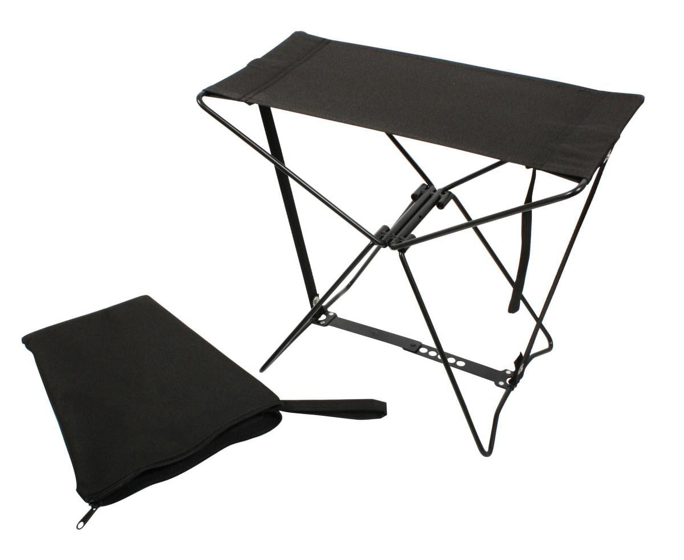 Black Folding Portable Camp Stool with Carrying Case