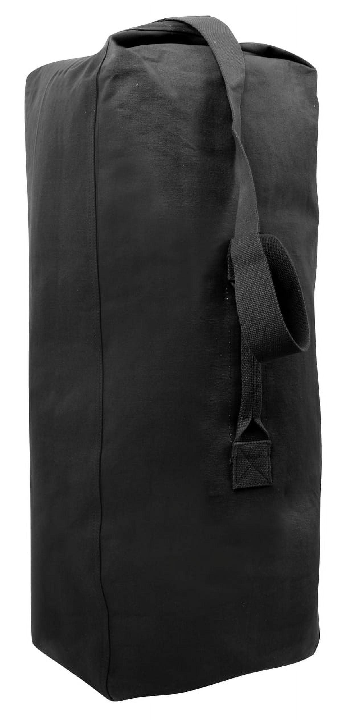 Rothco Top Load Canvas Duffle Bag, Black, 21" x 36"