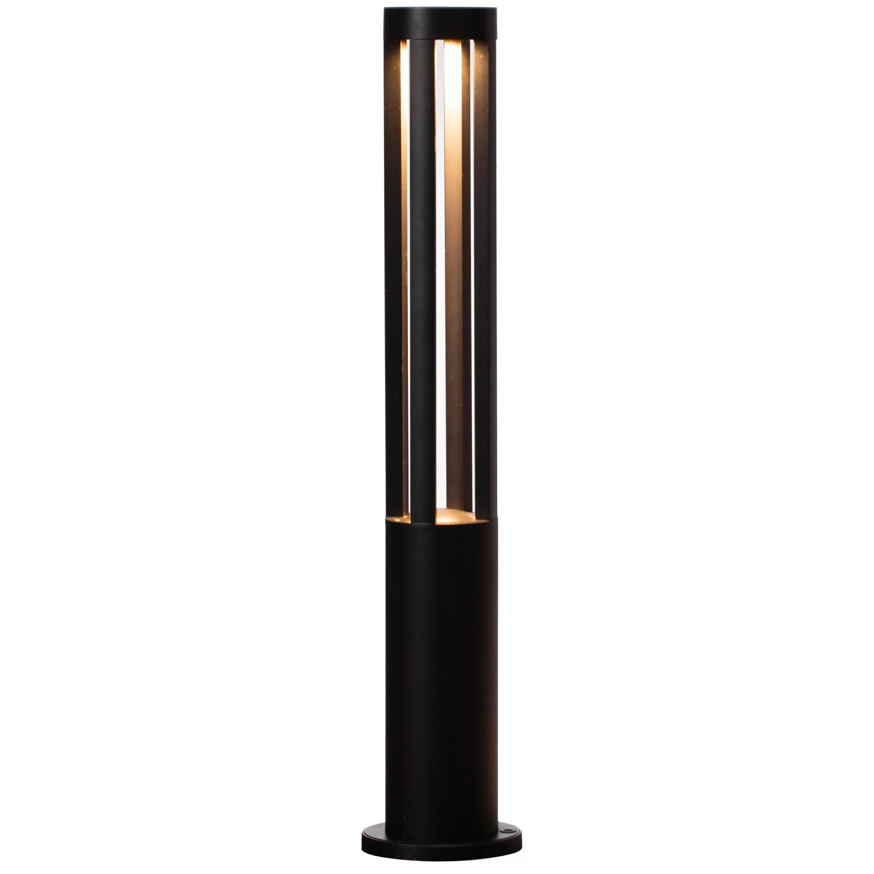Gardenised Black Integrated LED Metal Bollard Light