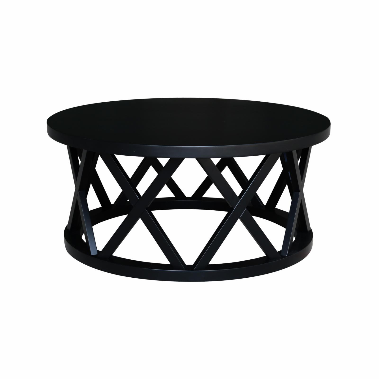 Eco-Friendly Parawood 43" Round Coffee Table in Black