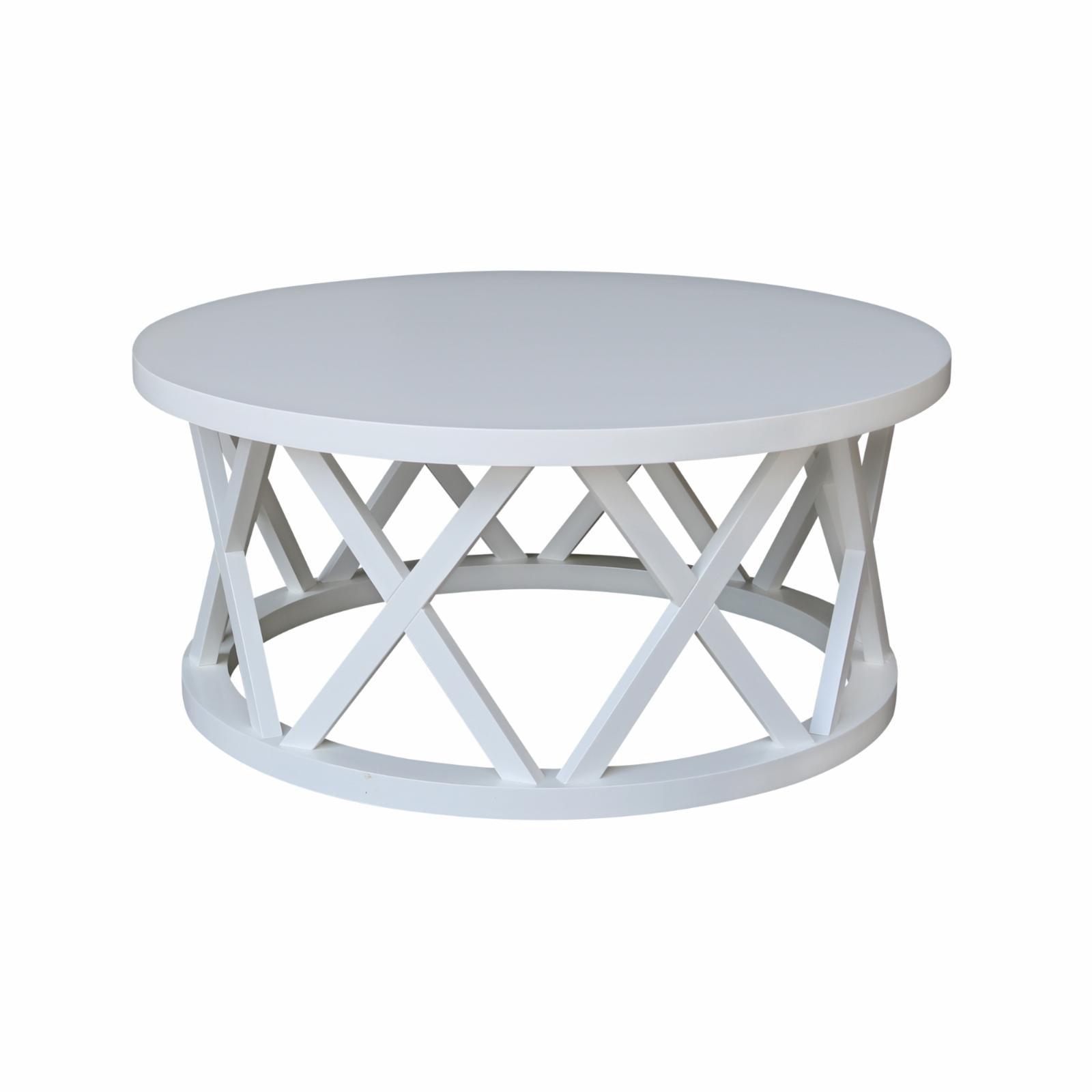 Eco-Friendly Parawood 43" Round Coffee Table in White