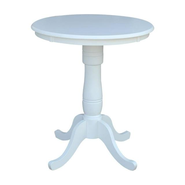 30" Round Top Pedestal Counter Table White – International Concepts: Solid Wood, Kitchen Furniture