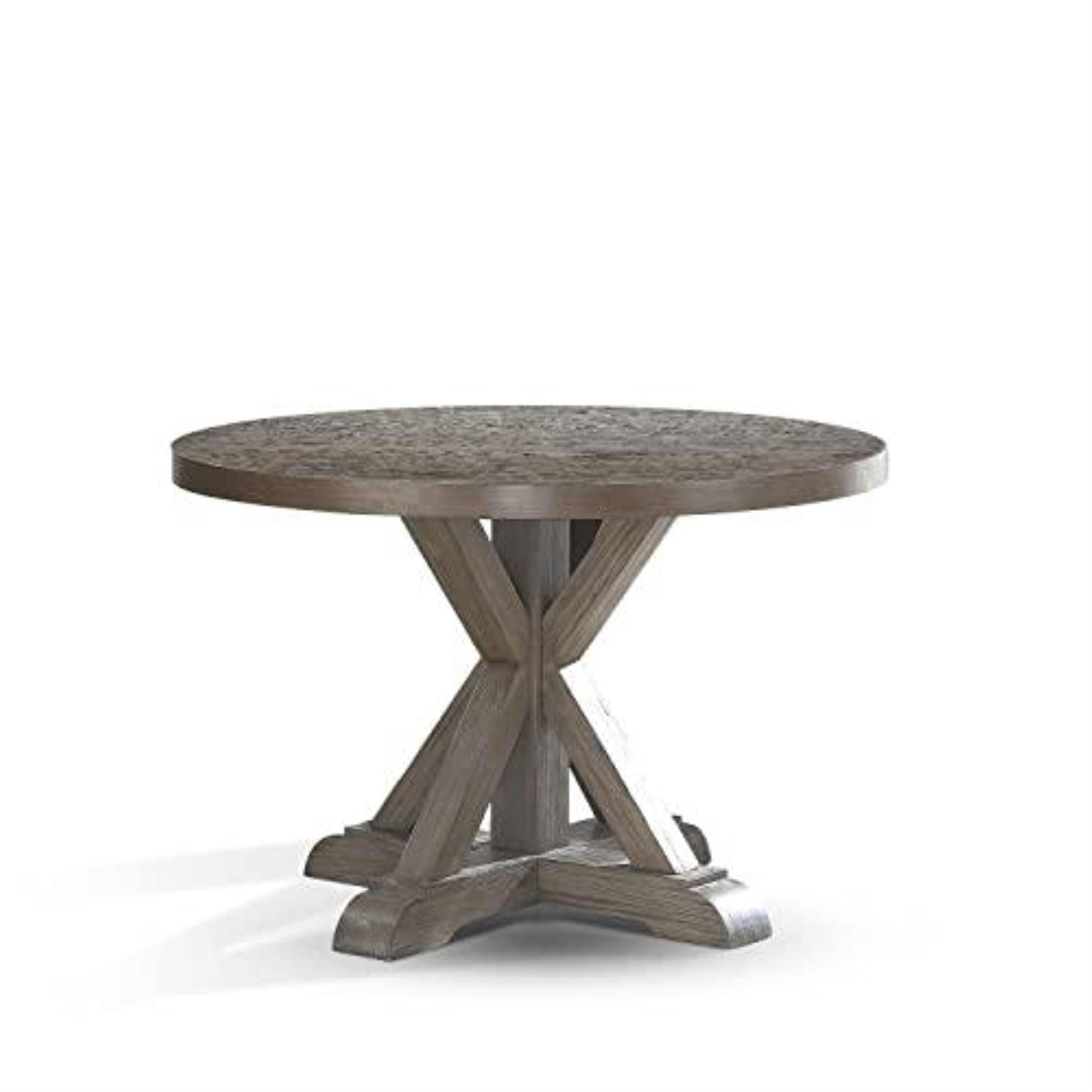 48" Contemporary Transitional Round Dining Table in Washed Gray